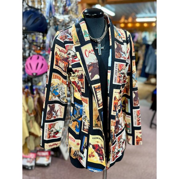 NEW Retro Cowboy Colorful Blazer Jacket